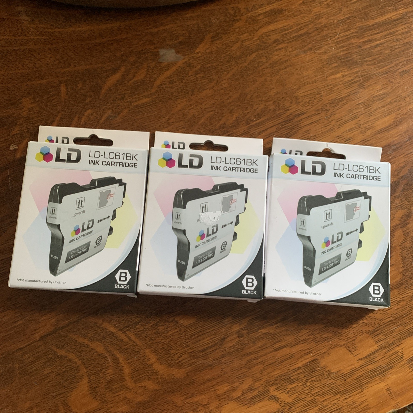 3 INK Cartridge fits Brother LC61 LC-61 BK Printer 3 black, 