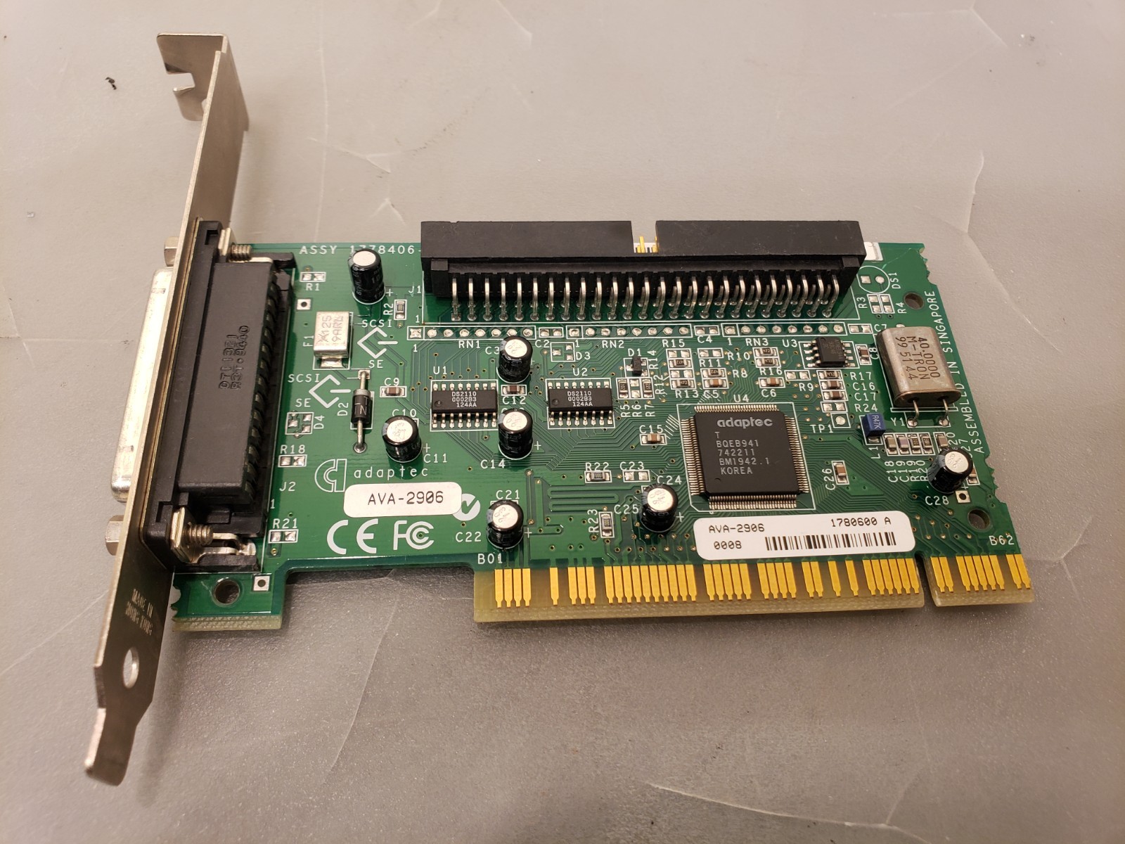 Adaptec AVA-2906 50 Pin SCSI PCI Controller Adapter Card