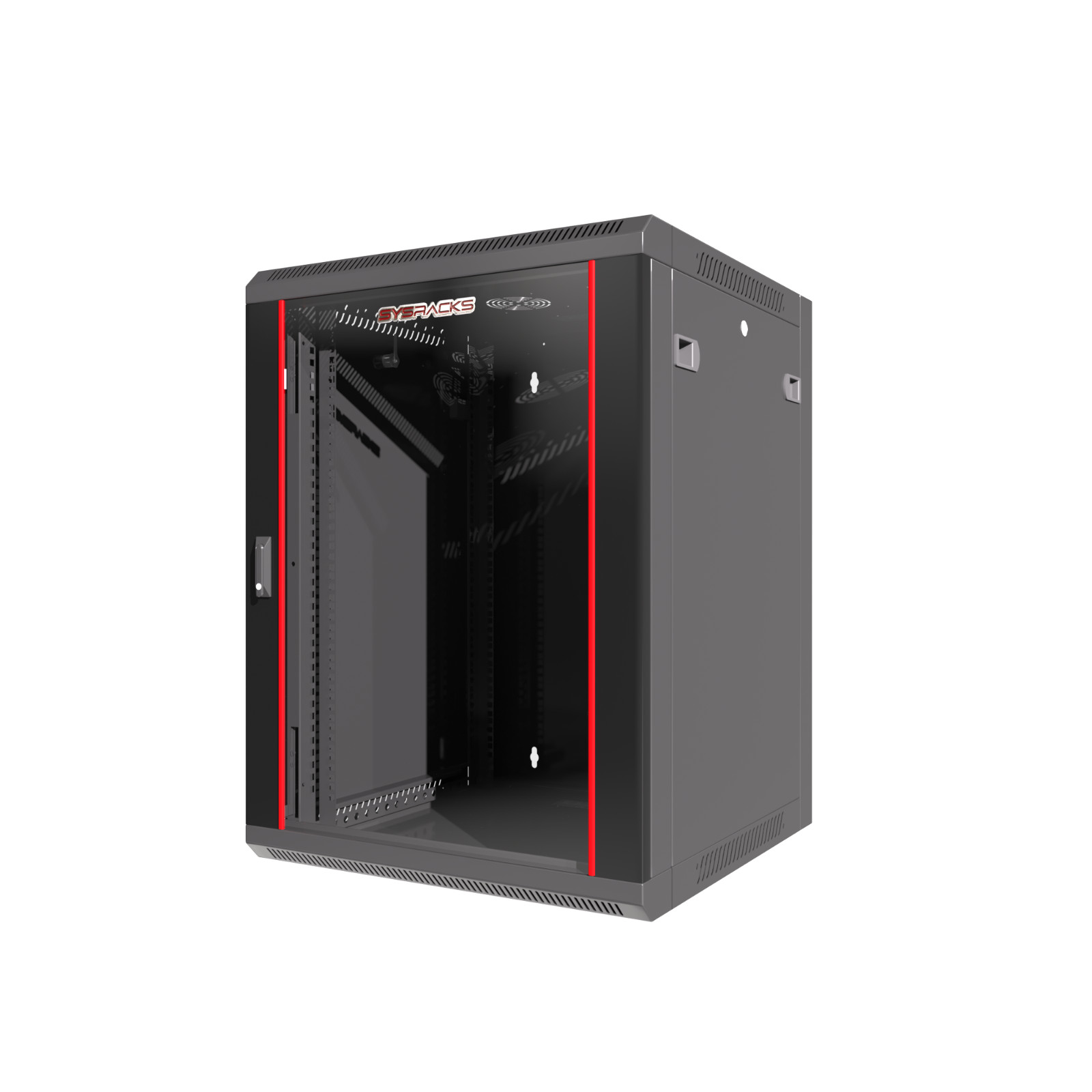 Sysracks 12U Wall Mount Network Rack Cabinet 18" Deep 19" Glass Door