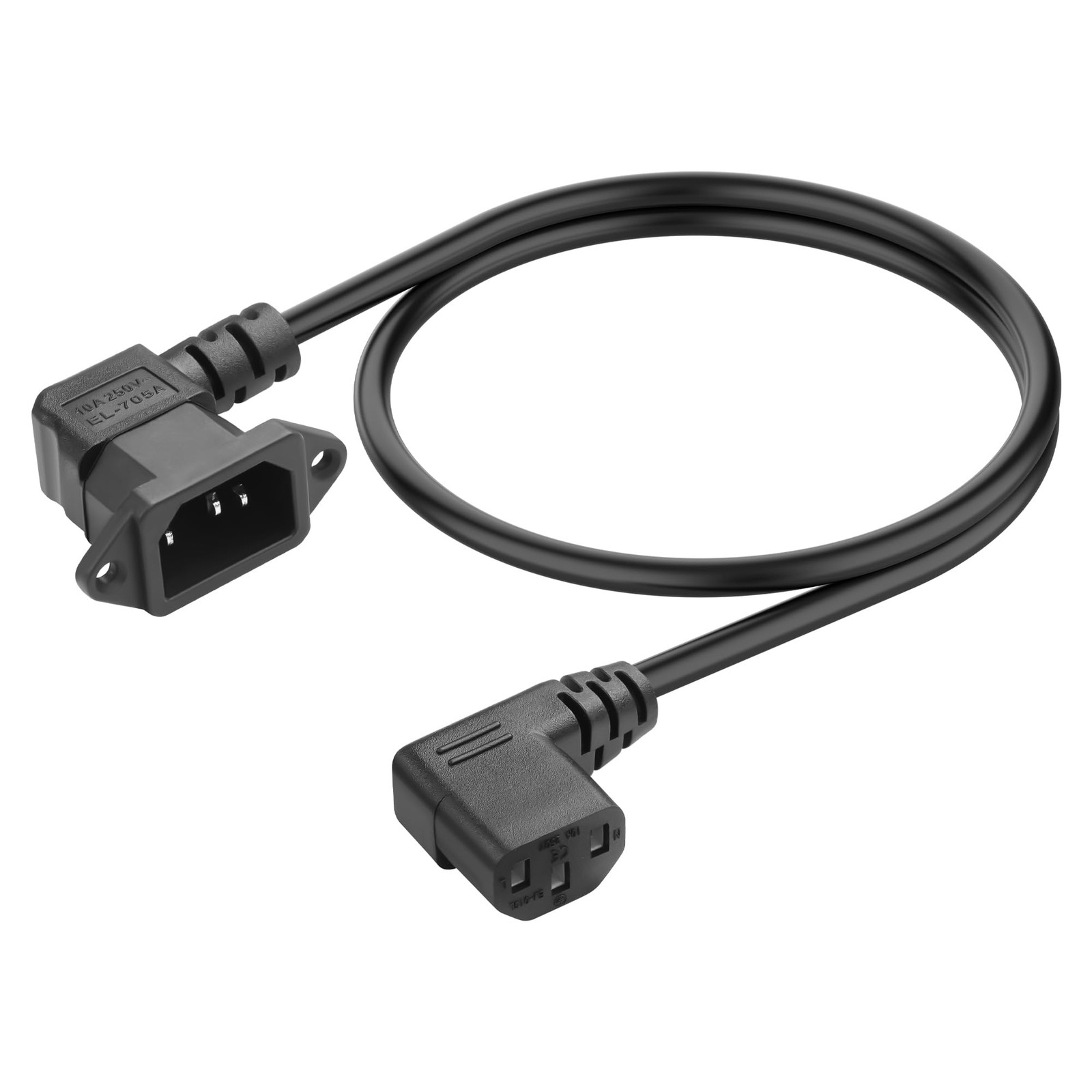 JSADZKJ 90 Degree IEC C13 to C14 Computer Extension Cable,Right Angle C13 Fem...