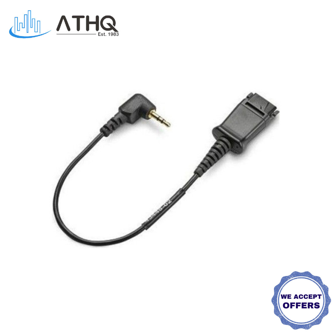 Plantronics 61866-01 QD to 2.5mm Cable Adapter for H-Series Headsets