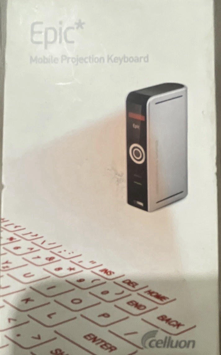 EPIC MOBILE PROJECTION KEYBOARD by Celluon - Open Box - Tested Works Great