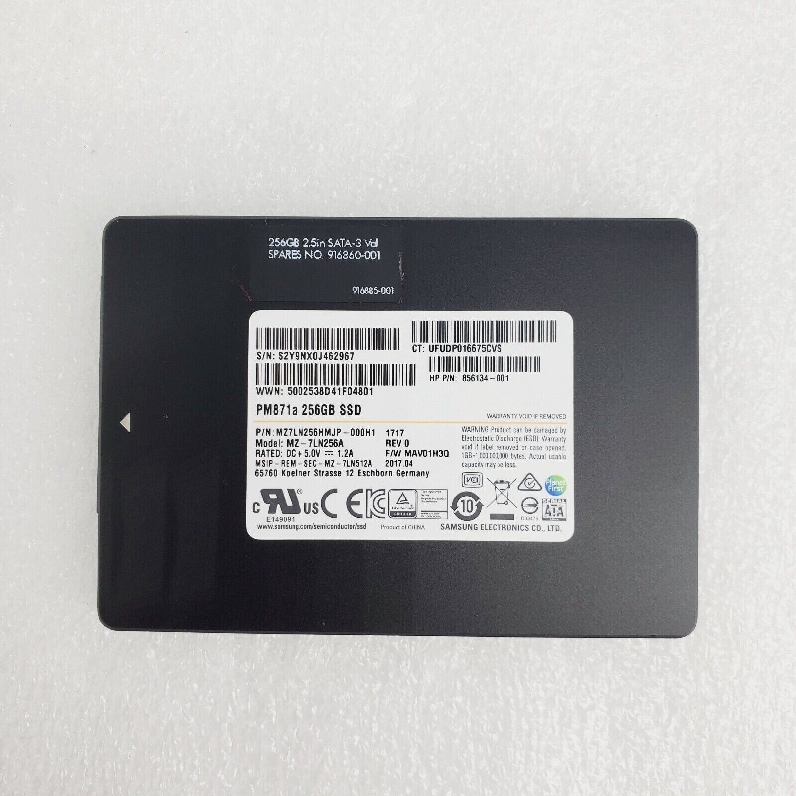 LENOVO/SAMSUNG SSS0L25087 / 00XK708 7MM 6GBPS 2.5  256GB MZ7LN256A / SSD0H228SSD