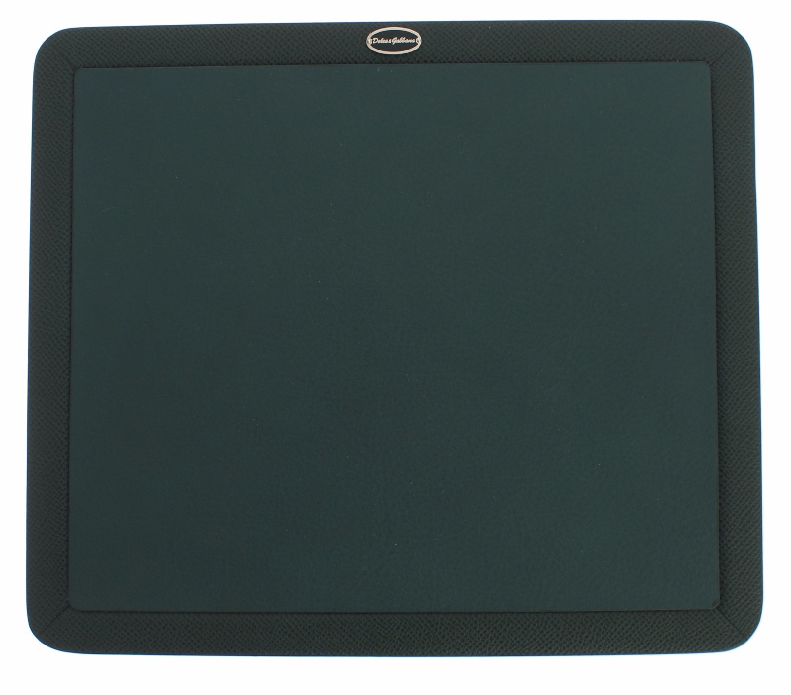 DOLCE & GABBANA Mouse Pad Green Leather Made in Italy 25cm x 22cm