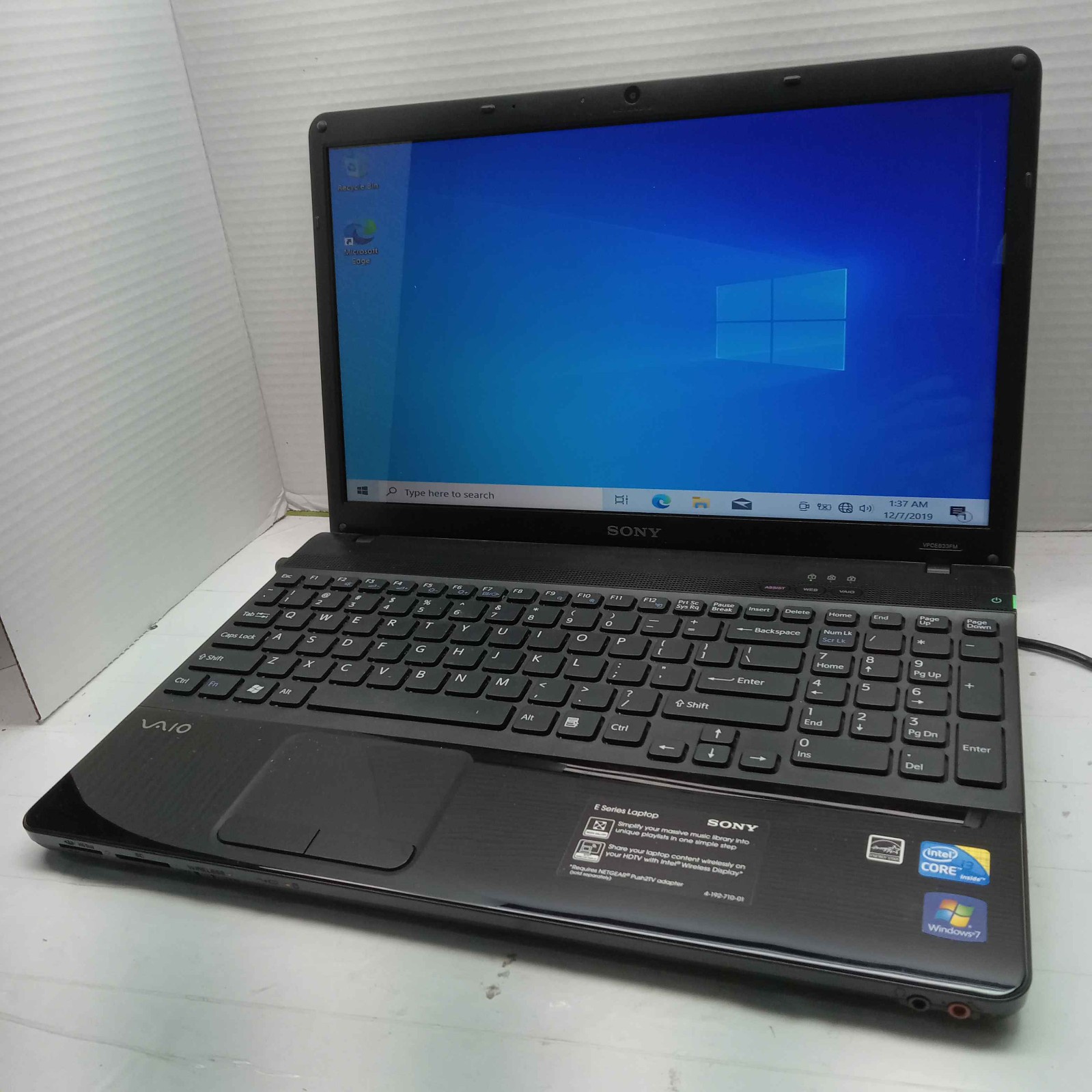 Sony VAIO VPCEB33FM 15.6" Windows 10 Laptop i3-M370 4GB RAM 320GB HDD No Batt ^