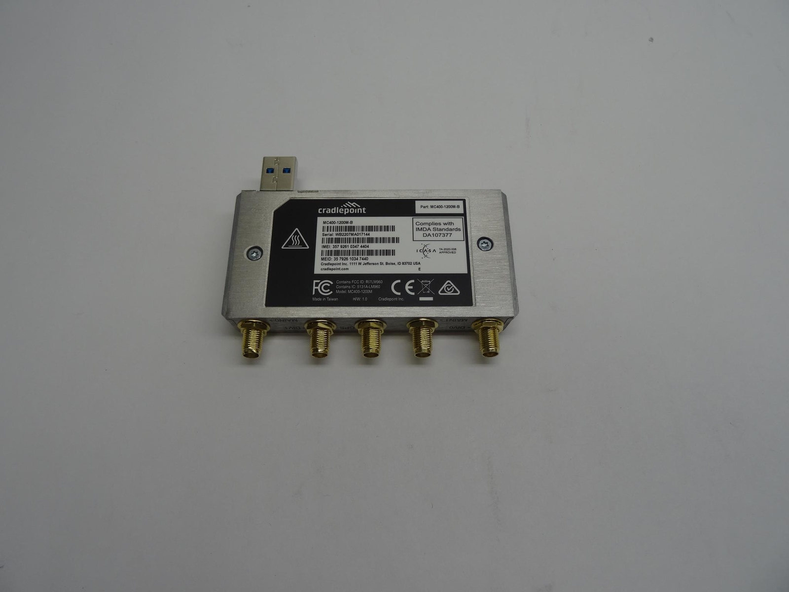 CRADLEPOINT MC400-1200M-B LTE CELLULAR MODEM CAT18 MULTI CARRIER LTE ANTENNAS