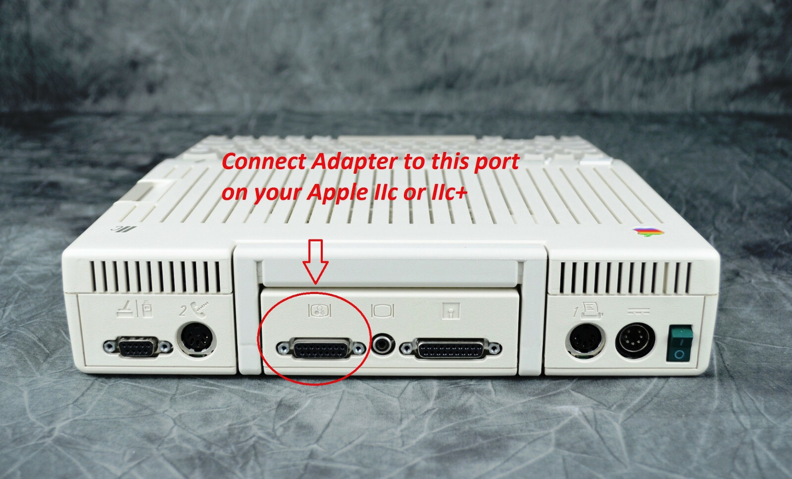 Apple II IIc Audio Video adapter cable LCD RGB out connector modern Displays