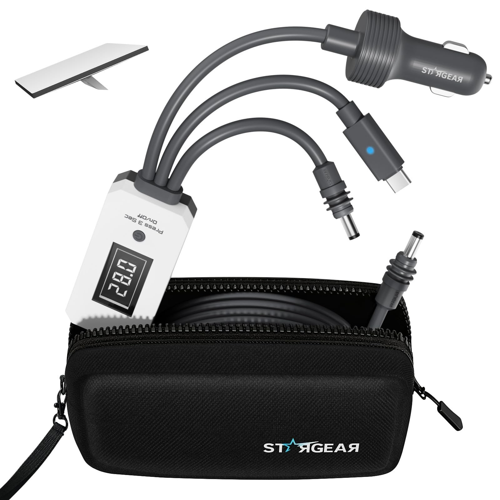 STARGEAR 10FT Starlink Mini Cable 3-in-1 w/Voltage Display USB-C