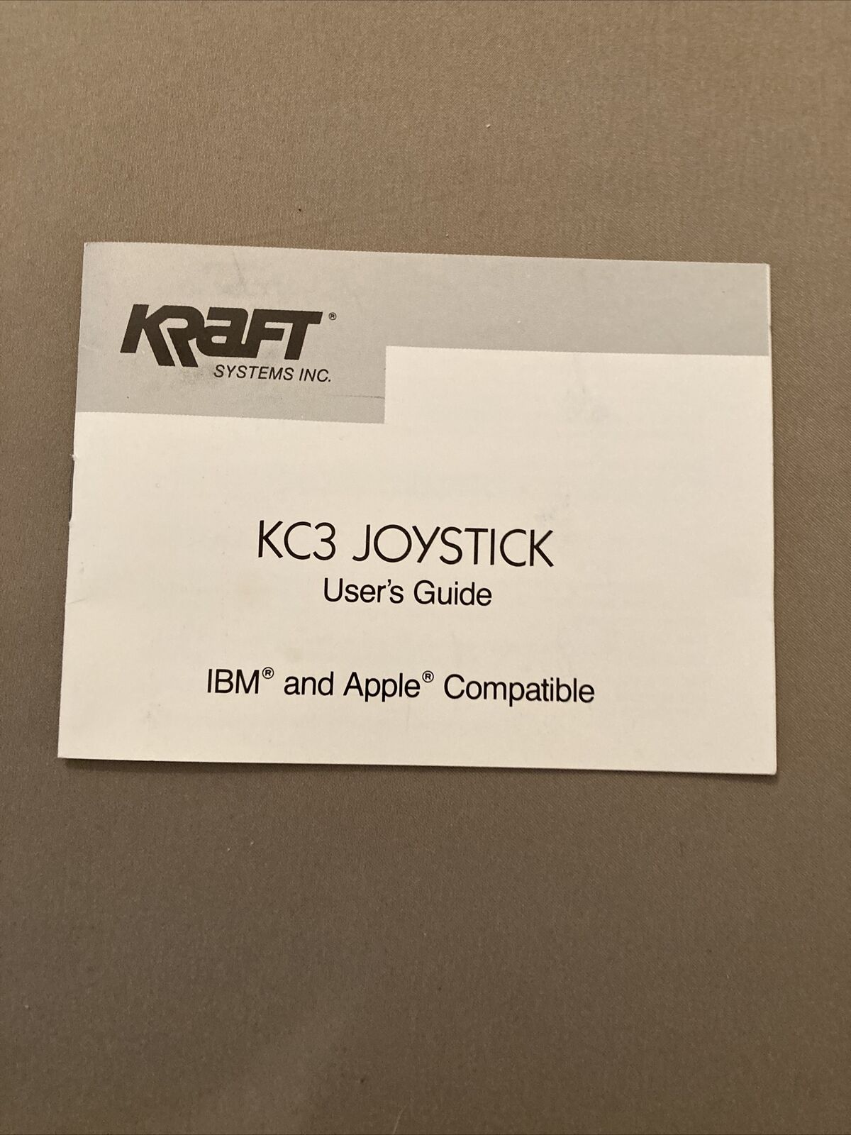 User Guide Only Vintage Kraft KC3 Joystick Apple IBM
