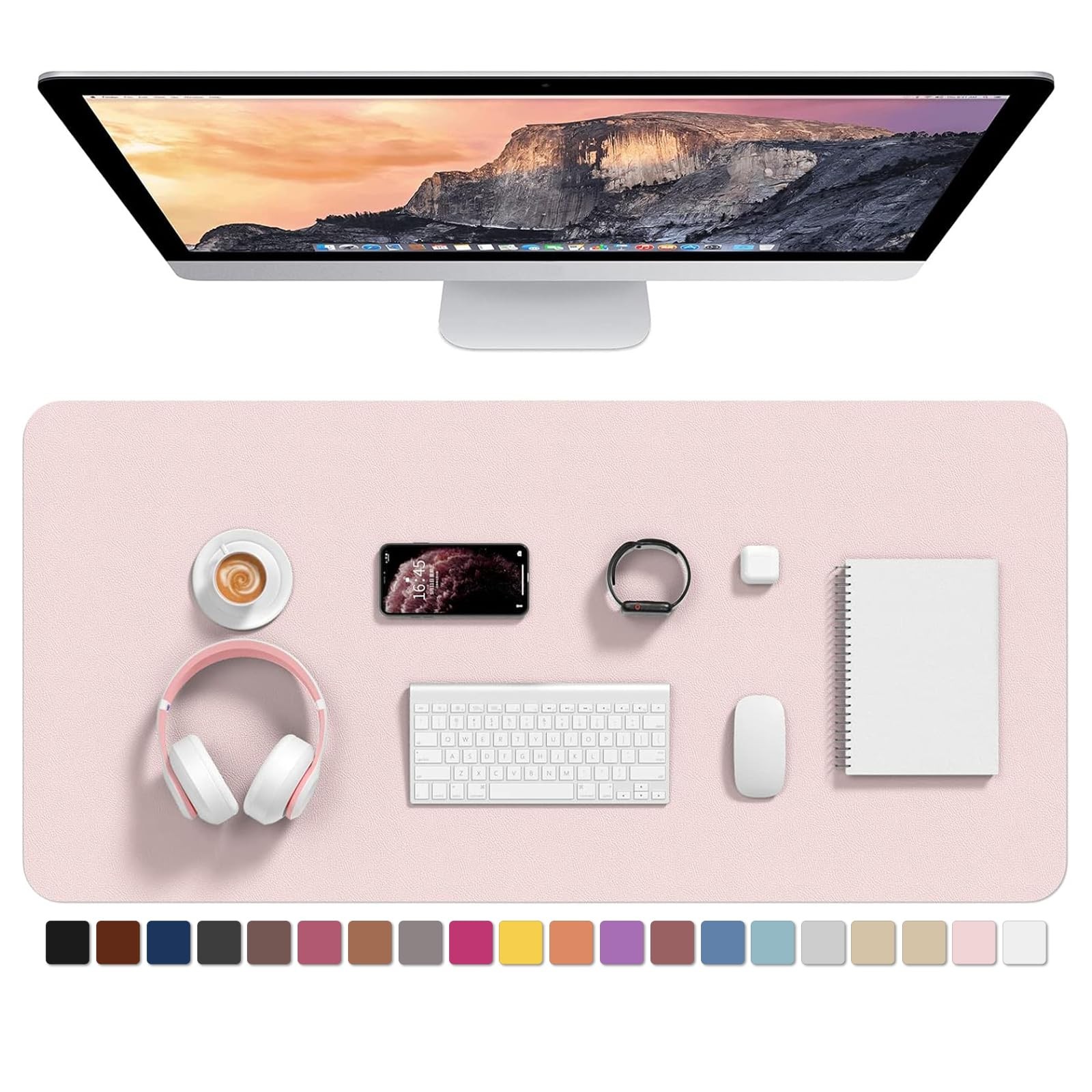 Desk Pad, 35.5" x 17" PU Leather Desk Mat, XXL Extended Mouse Pad, Waterproof...