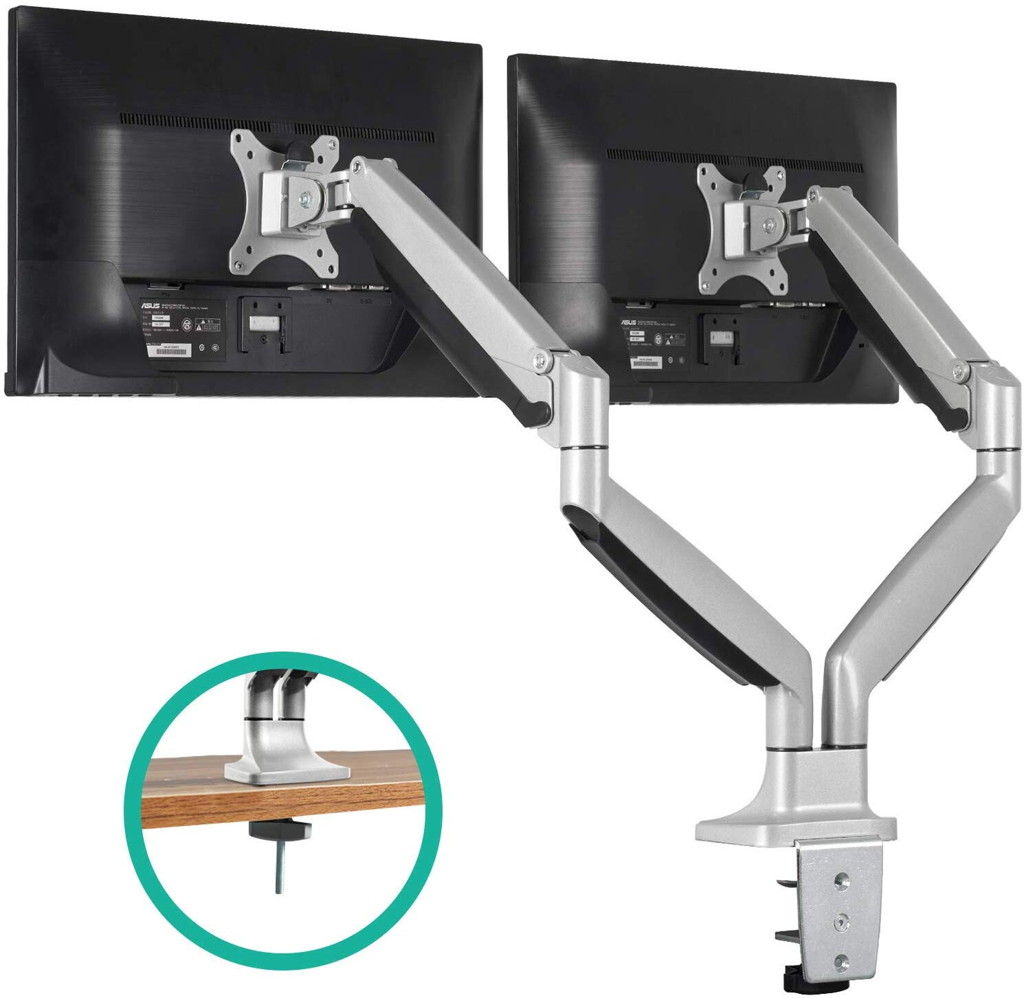 EleTab ELTGM03-2 Dual Monitor Mount / Stand Full Motion Spring Arm LM04