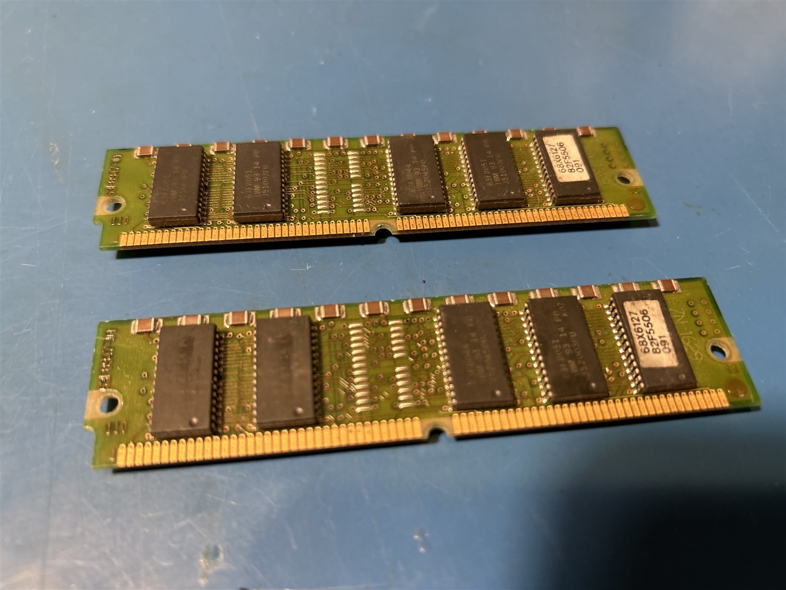 2x IBM 512Kx36 2MB SIMM 82F5506 68X6127 80NS 72 PIN PS2 Memory PS/2 RAM FPM