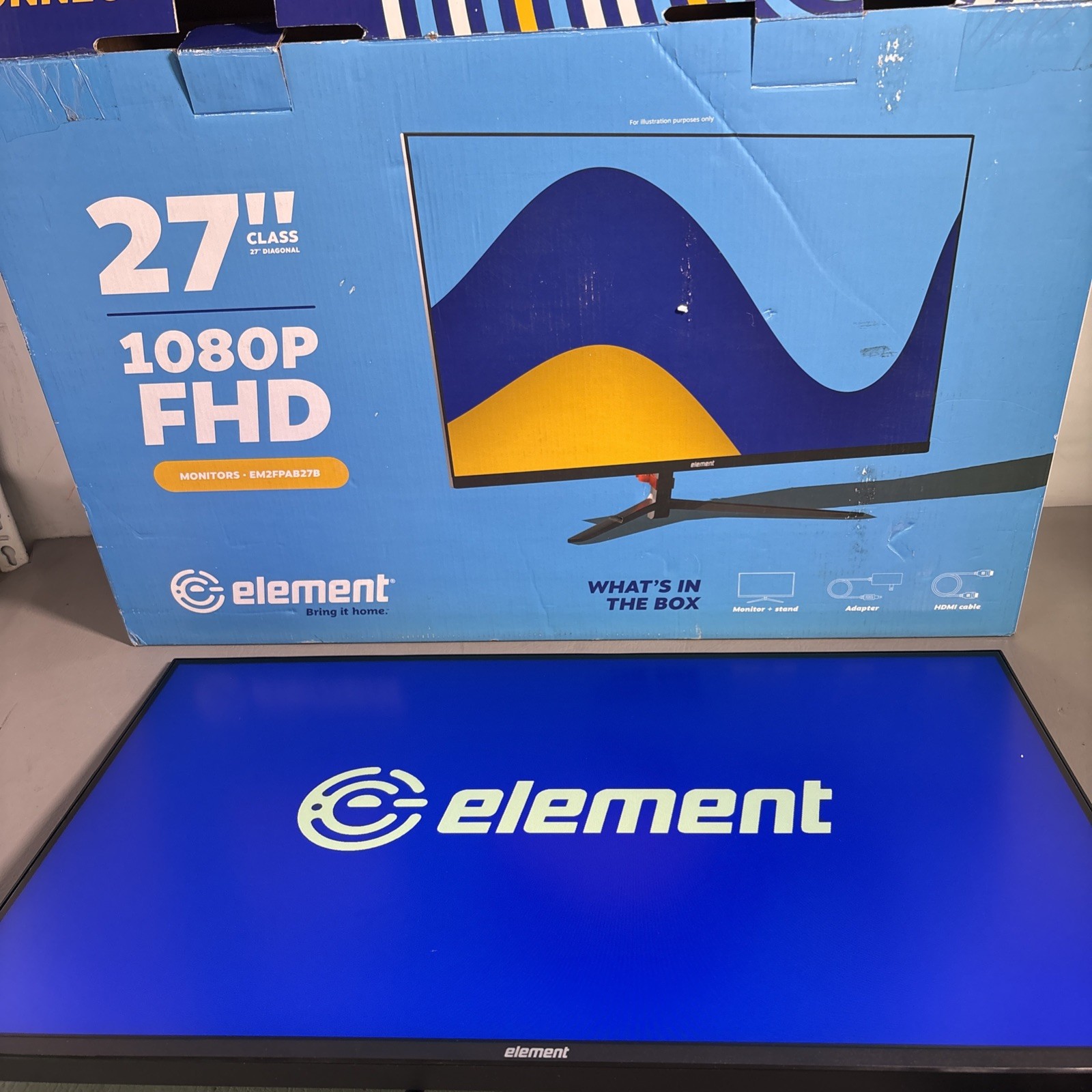 Element 27” 1080P IPS LCD 3-Side Frameless Computer Monitor Black EM2FPAB27B