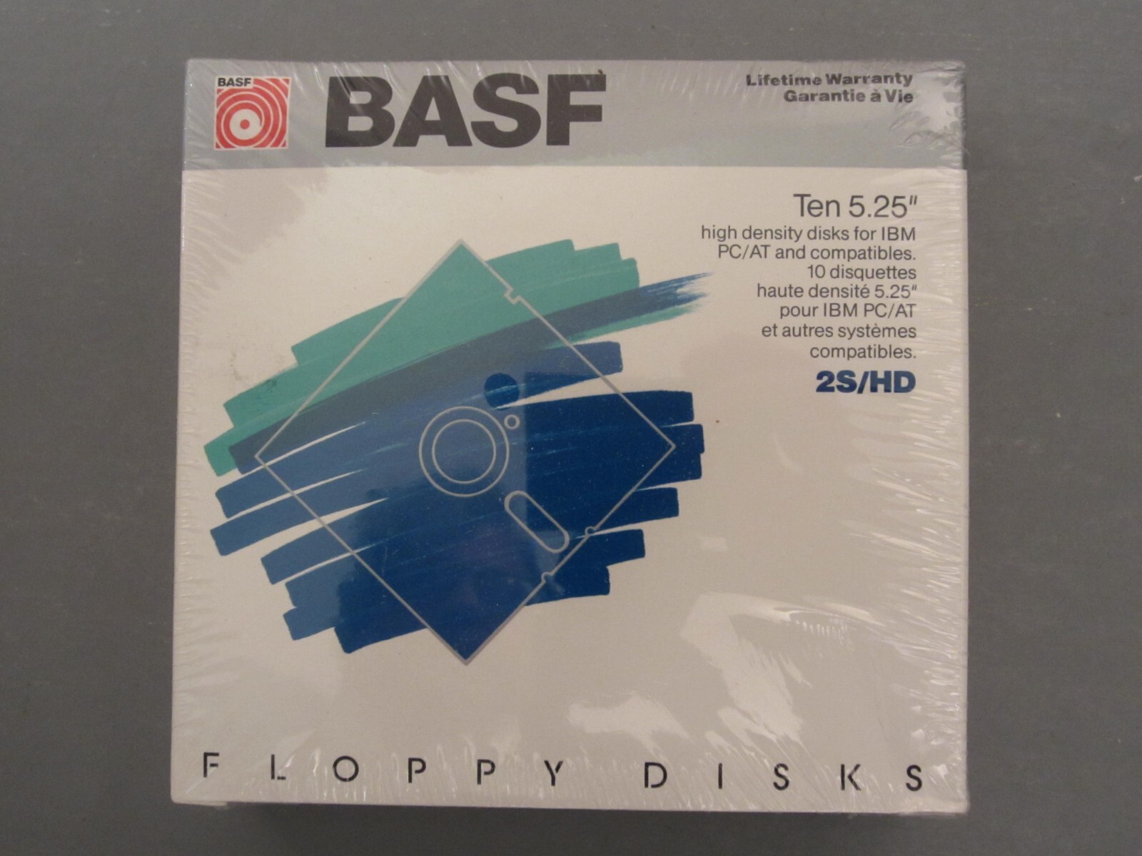 NEW SEALED Vintage BASF 2S/HD Two Sided Floppy Disks 5.25"  10 Diskettes