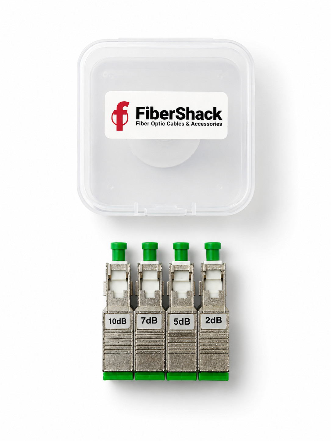 SC/APC 4-Pack Attenuator Kit Contains 1 Each 2dB, 5dB, 7dB, & 10dB Attenuator