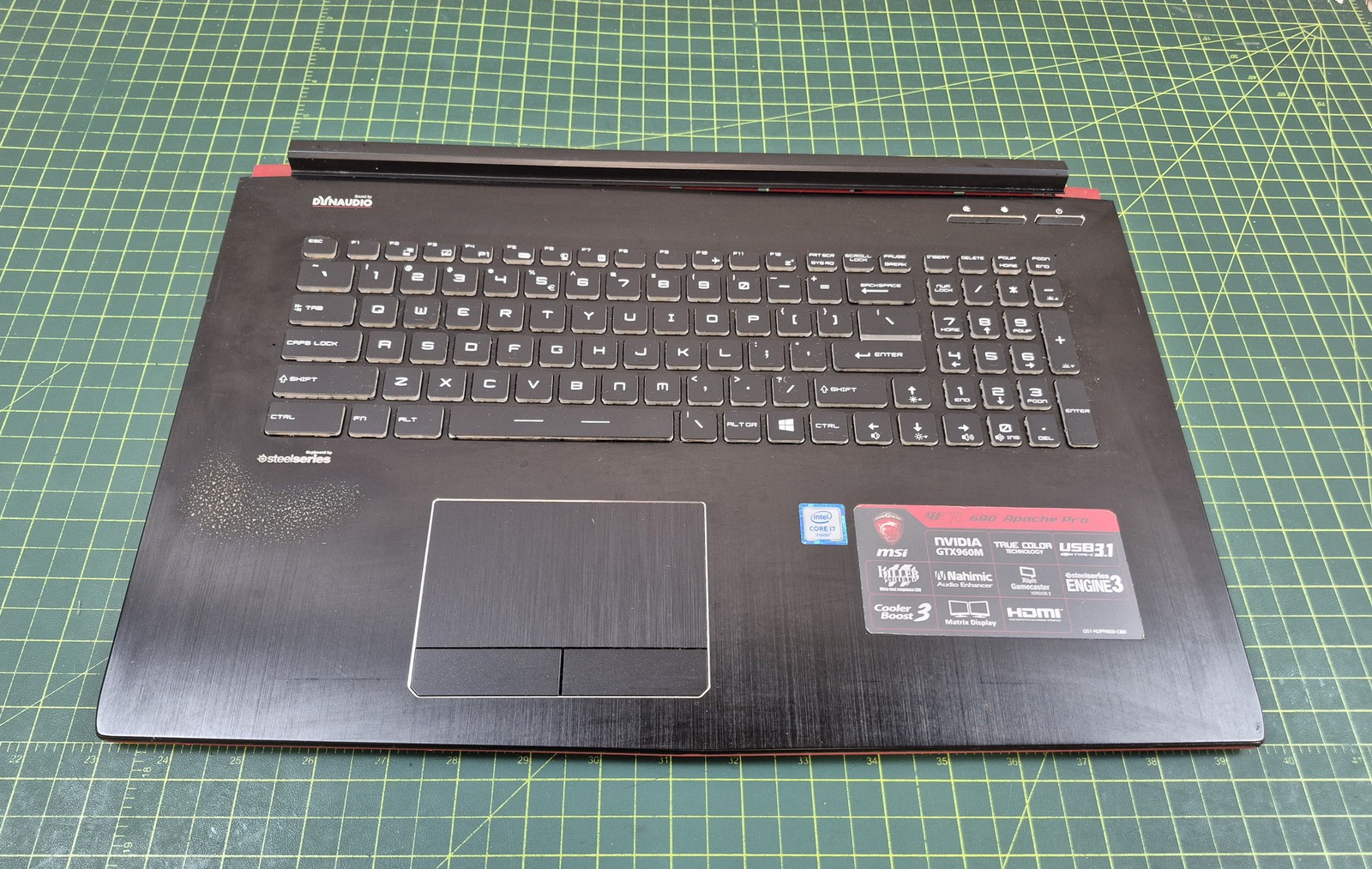 MSI GE72 6QD Apache Pro 17.3 Palmrest Touchpad Keyboard 307791C415Y31 #f4