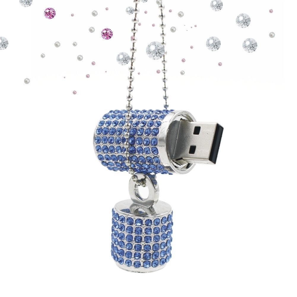 128GB USB 3.0 Flash Drive,Bling Rhinestone Diamond Crystal Glitter Lipstick C...
