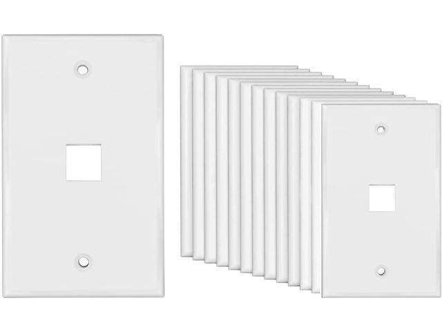 10 Pack Lot - Keystone 1 Hole Port Jack Wall Face Plate Network CAT5e CAT6 White
