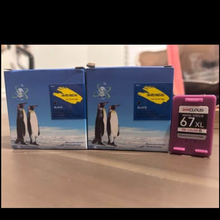 INKCLOUD 67XL  Ink Cartridge Set Black & Tri-Color for HP