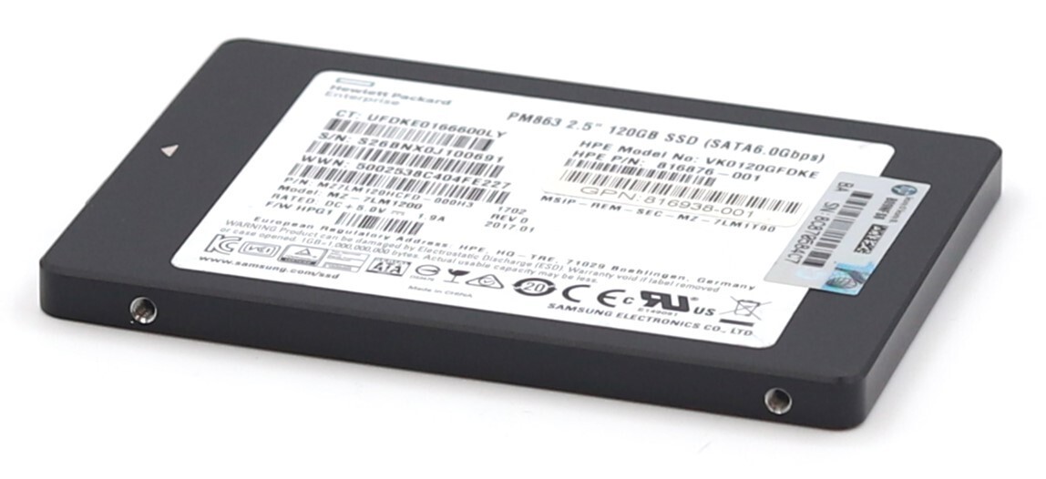 HPE VK0120GFDKE 120GB 2.5" 6Gb/s SATA Solid State Drive P/N: 816876-001 Tested