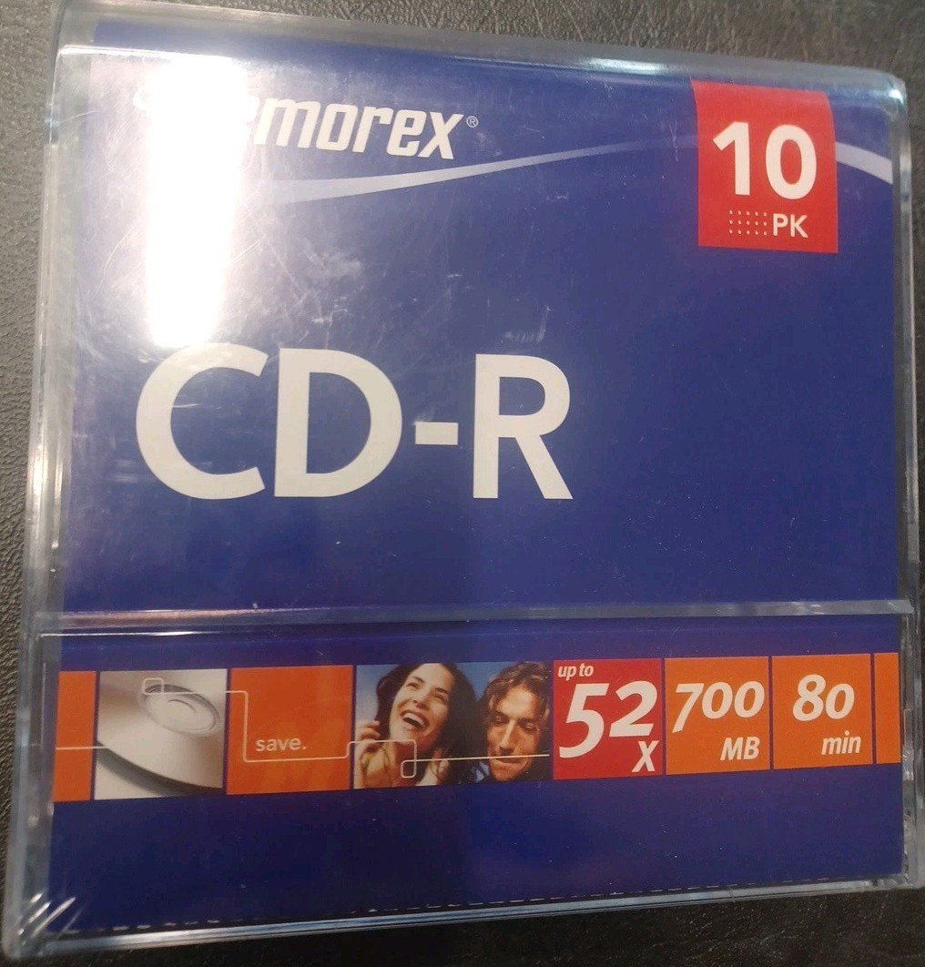Memorex CD-R 10-pack blank recordable compact discs 700 MB 80min 52x NEW Sealed