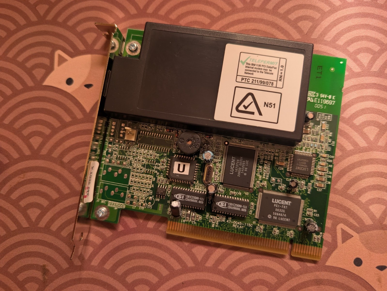 IBM V.90 56K PCI Data Fax Modem 33L4619 33L4582 Lucent Vintage PC Card