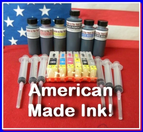 Ink Refill Kit With 6 XL Refillable Cartridges, Canon PGI 270, CLI 271 Cartridge