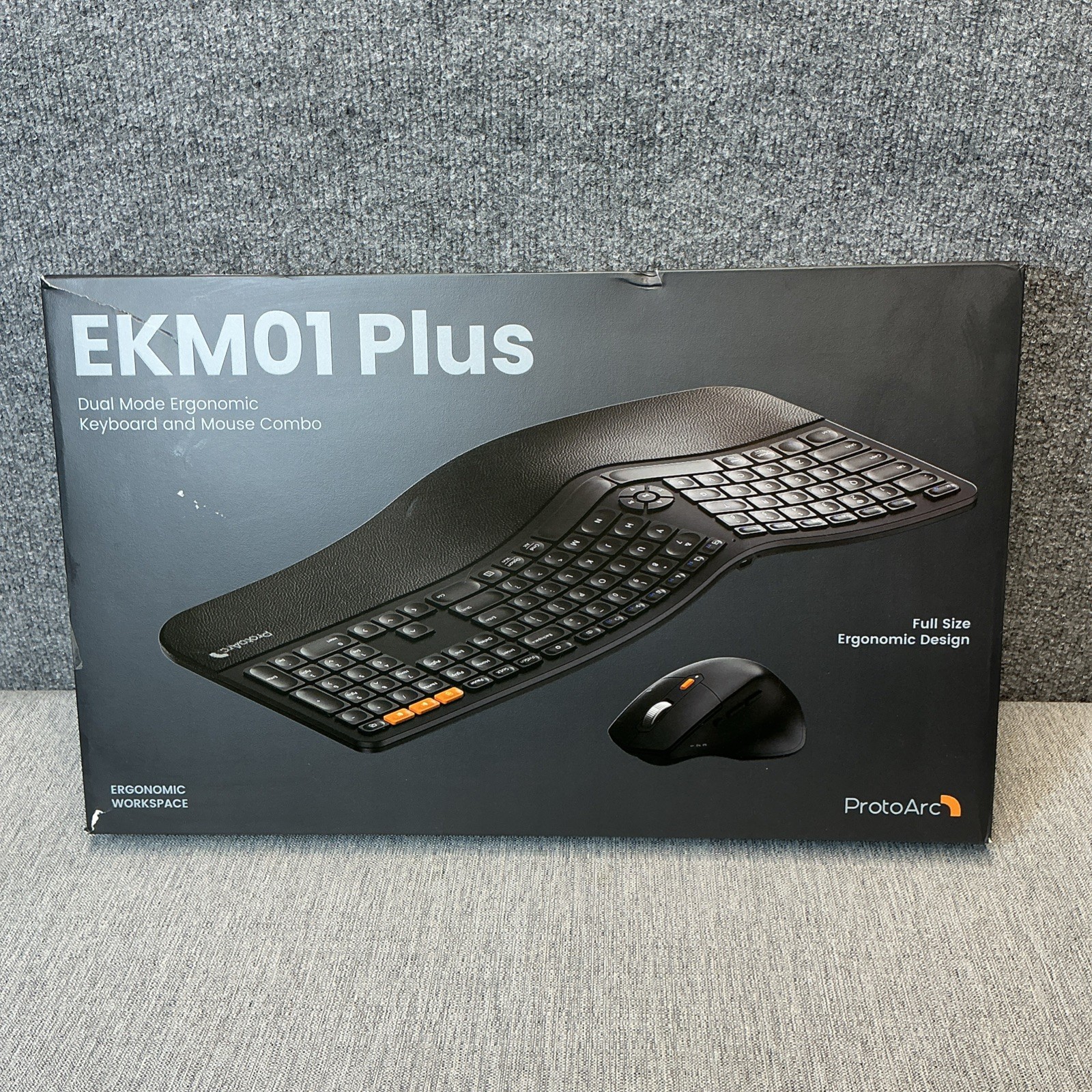 ProtoArc EKM01 Plus Ergonomic Wireless Keyboard Mouse Full Size Ergo Bluetooth