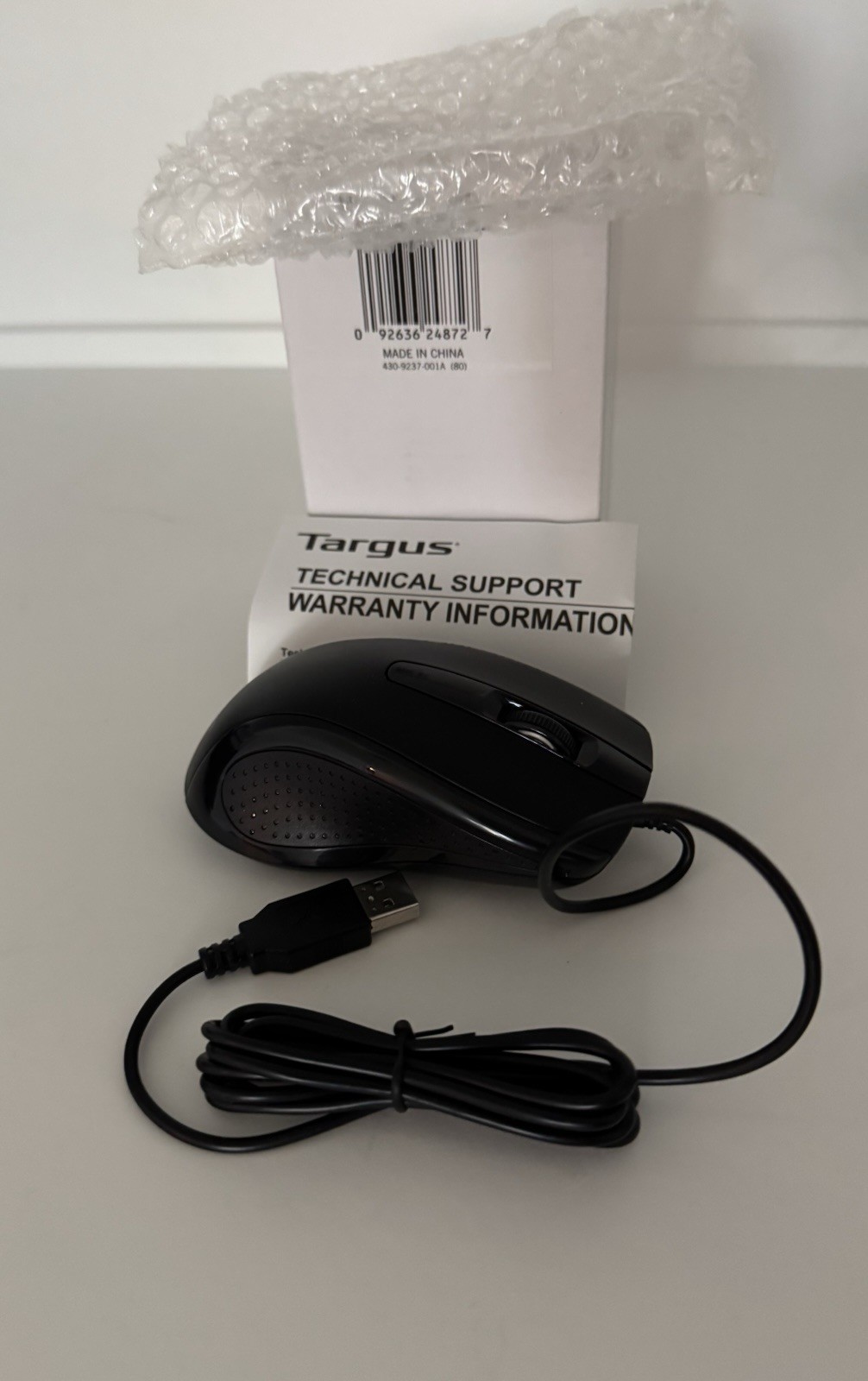 Targus Wired Mouse Black Model AMU660B Brand New