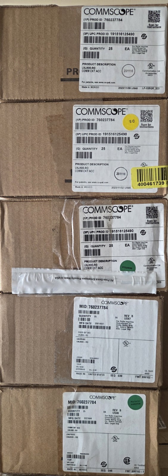 Commscope 760237784 UNJ600-RD CAT6 Jacks Red - 25 Pack BNIB MADE IN USA