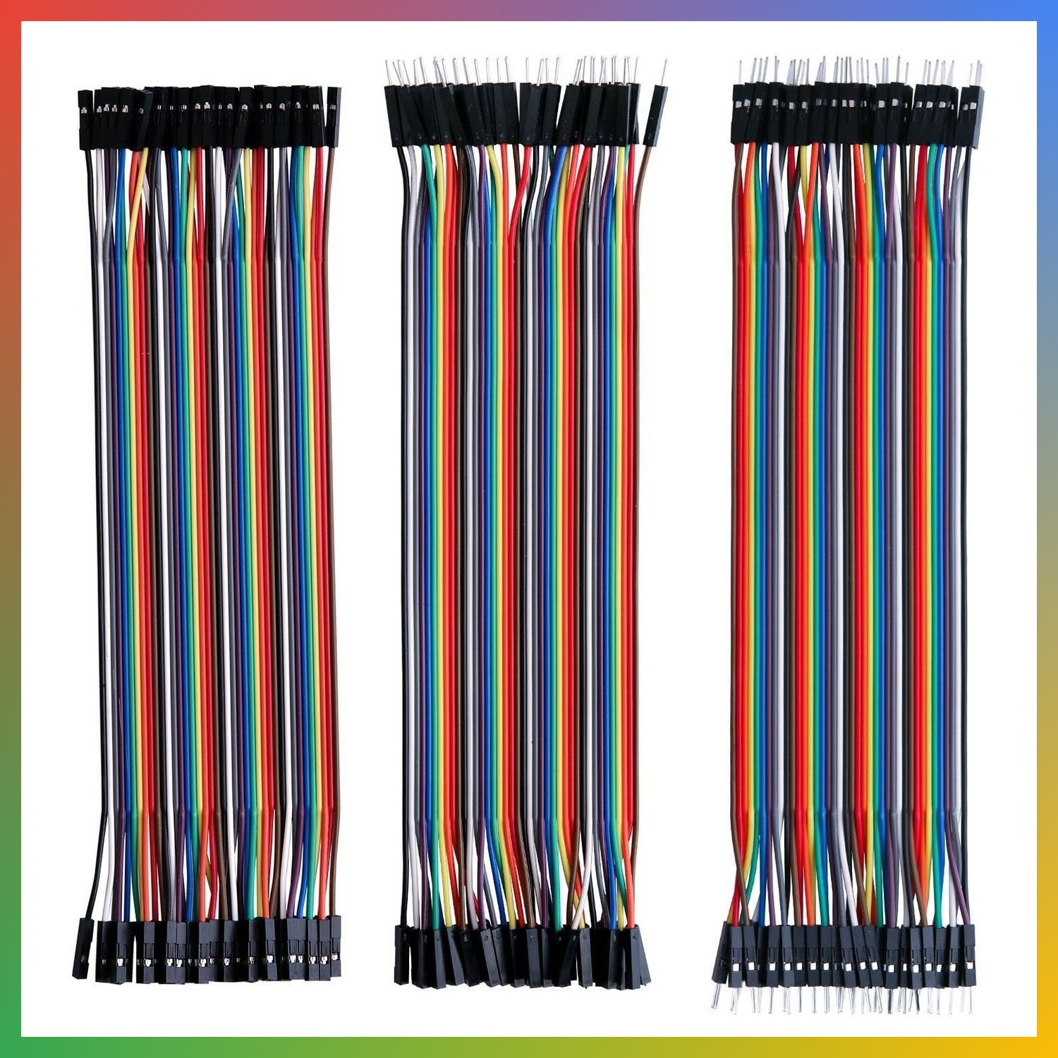 120pc Jumper Wires Breadboard 8 Inch M-F M-M F-F Prototyping Kit