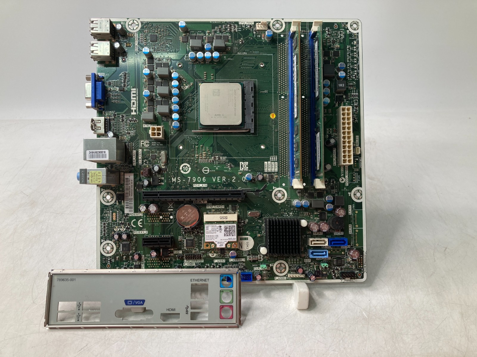HP MS-7906 Ver 2.0 Motherboard w/ AMD A10-7800 CPU 12GB DDR3 Ram