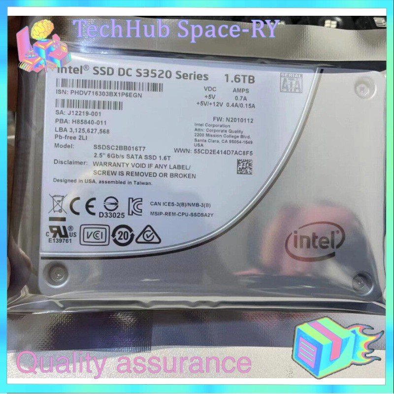 New Intel DC S3520 1.6TB SSD 2.5" SATA III 6Gb/s Solid State Drive SSDSC2BB016T7