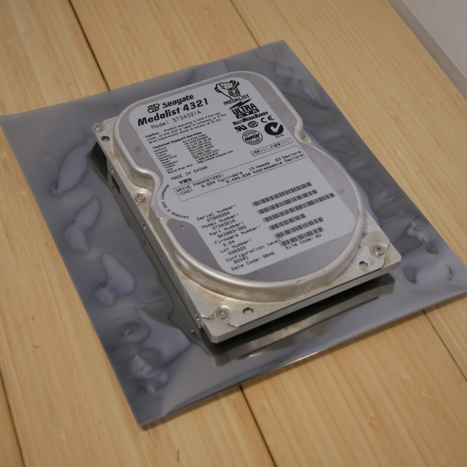 Seagate Medalist 4321 ST34321A 4.3GB 5400RPM 3.5in Hard Disk Drive - Tested 06