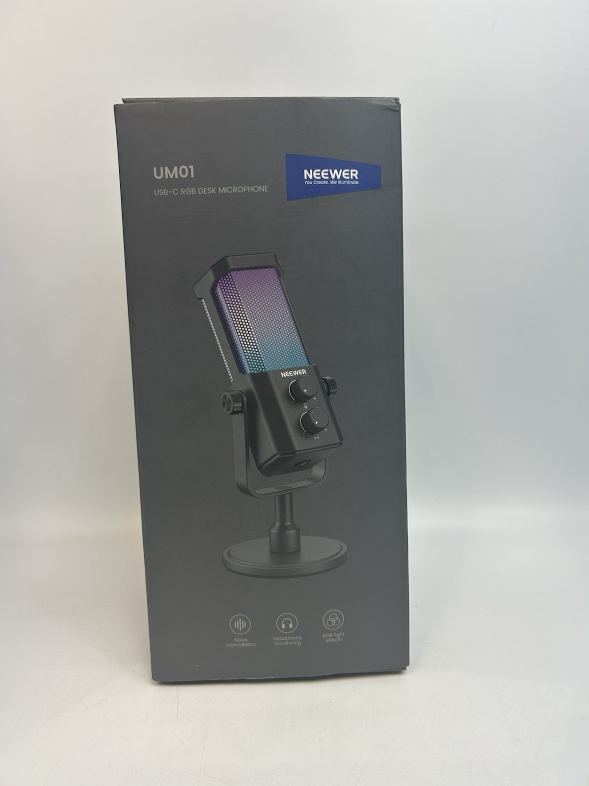 NEEWER AI USB Podcasting Microphone Plug & Play Cardioid RGB Mic UM01 NEW IN BOX