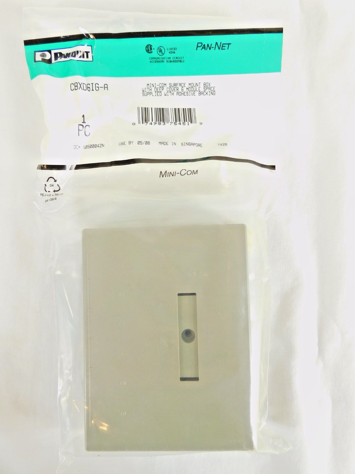 CBXD6IG-A Panduit Mini-Com Surface Box 6-Port - Gray - QUANTITY OF 12