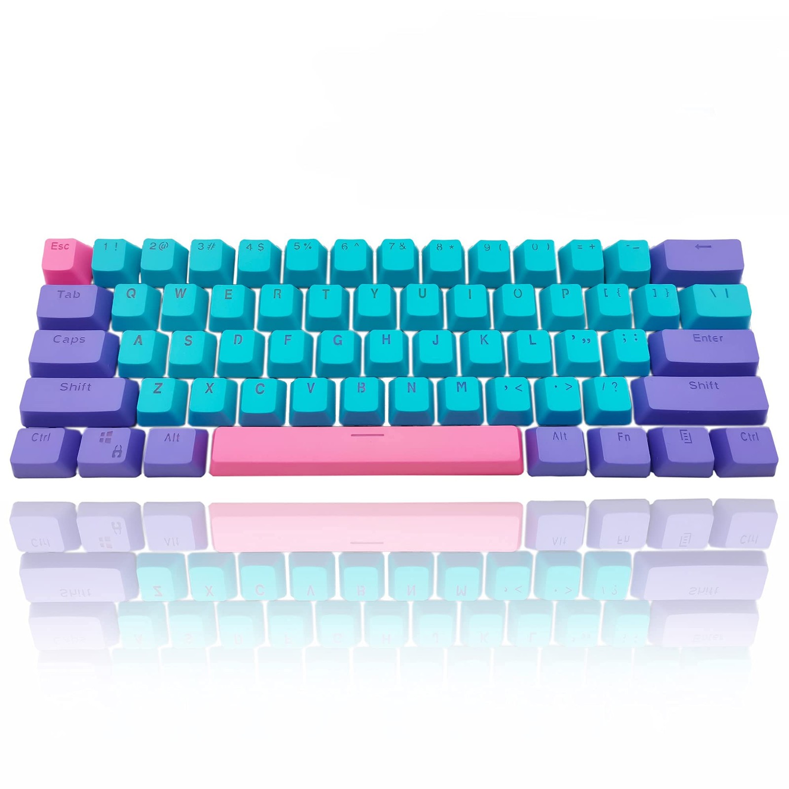 GTSP 61 Keycaps 60 Percent OEM Profile PBT Keycap Set With Puller Blue