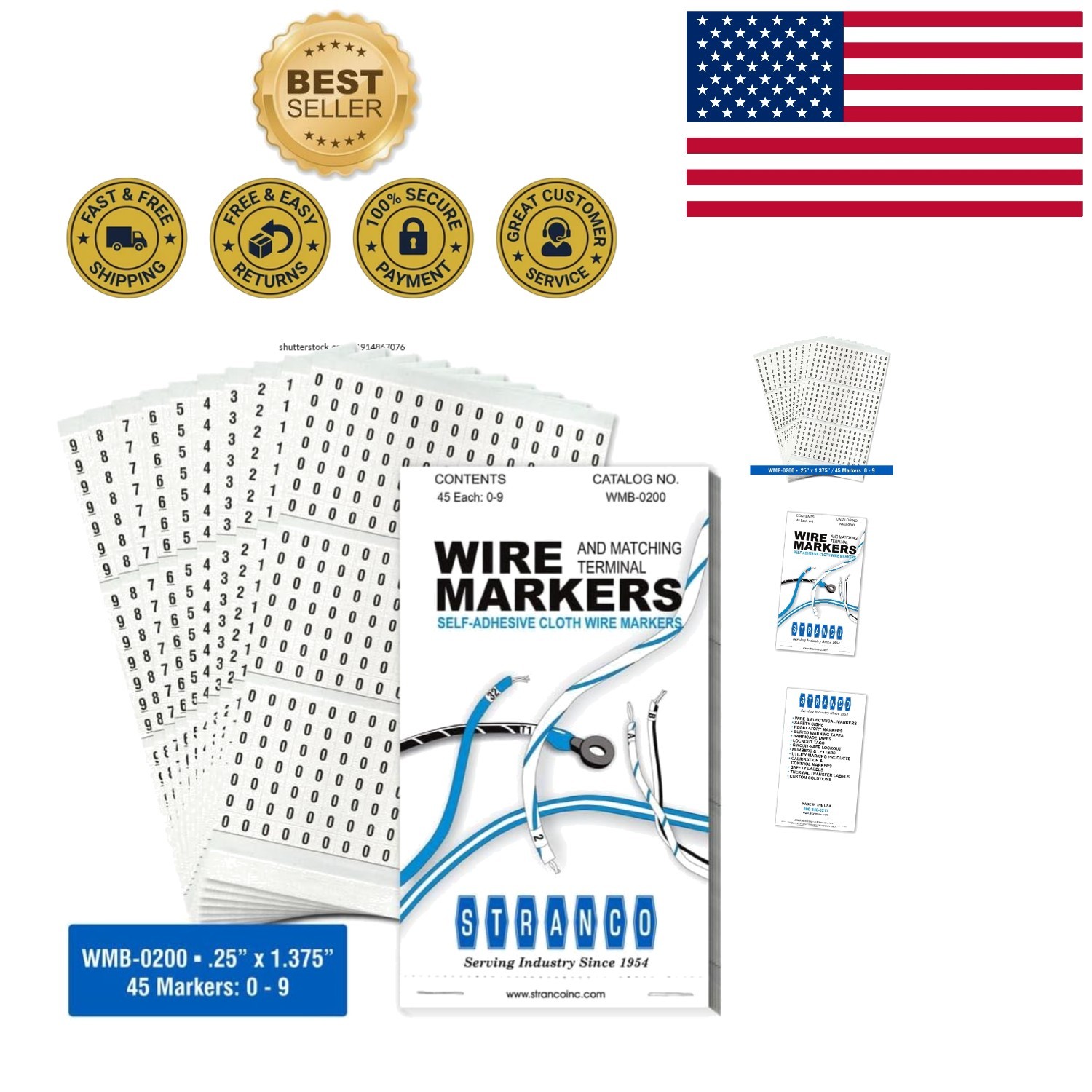 High-Tack Adhesive Wire Label Book 0-9, 10 Pages, Perfect for Electric Panels