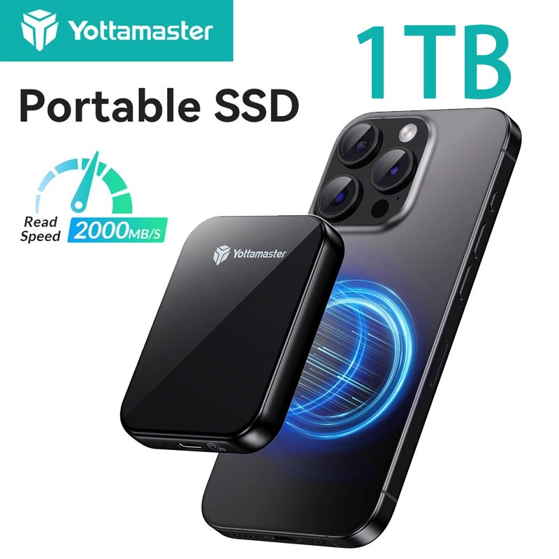 Portable 1TB 2TB Magnetic External SSD USB 3.2 Gen2x2 Solid State Drive 20 Gbps