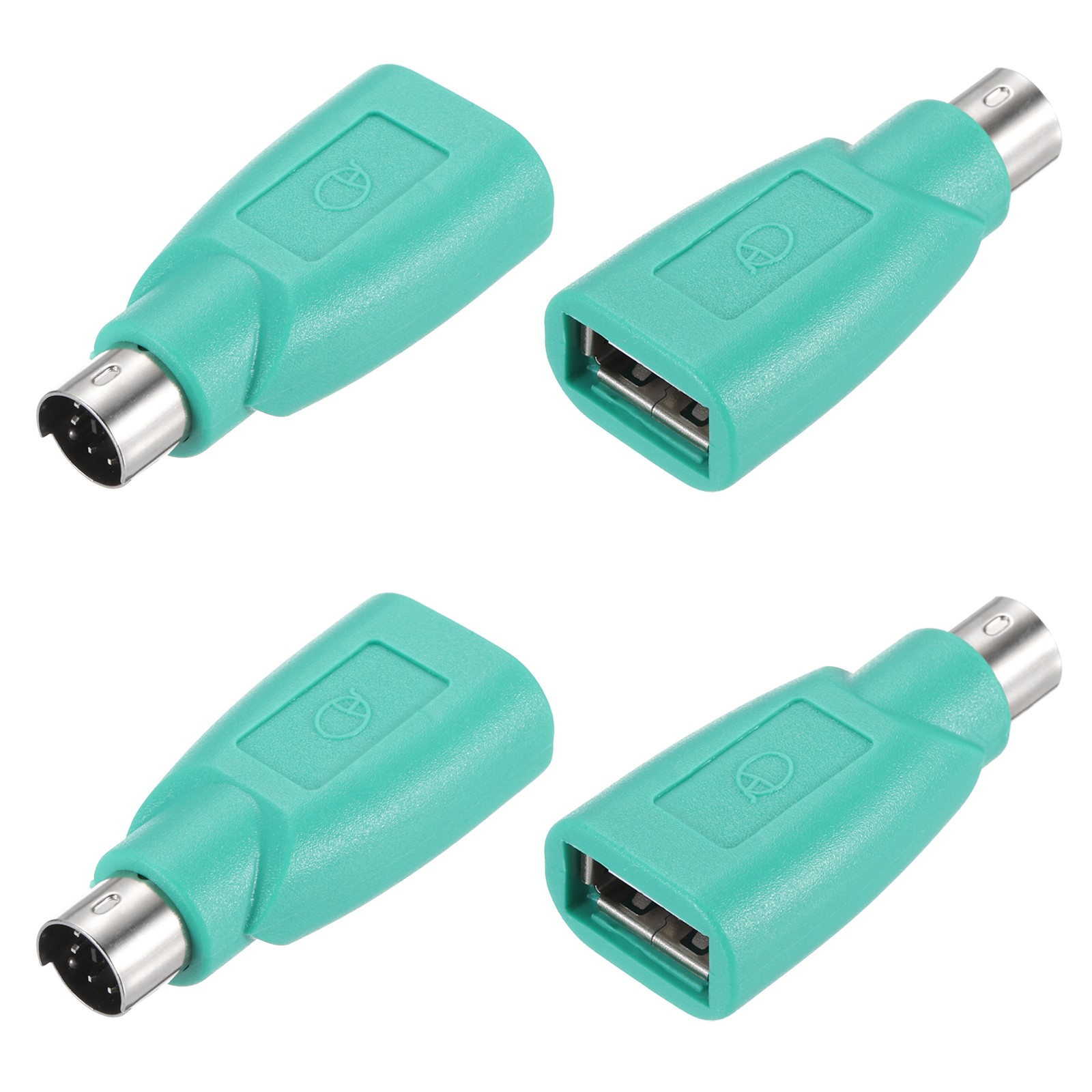 4 Pcs PS/2 to USB Port, PS/2 to USB Adapter PS/2 Female to USB Male, Green