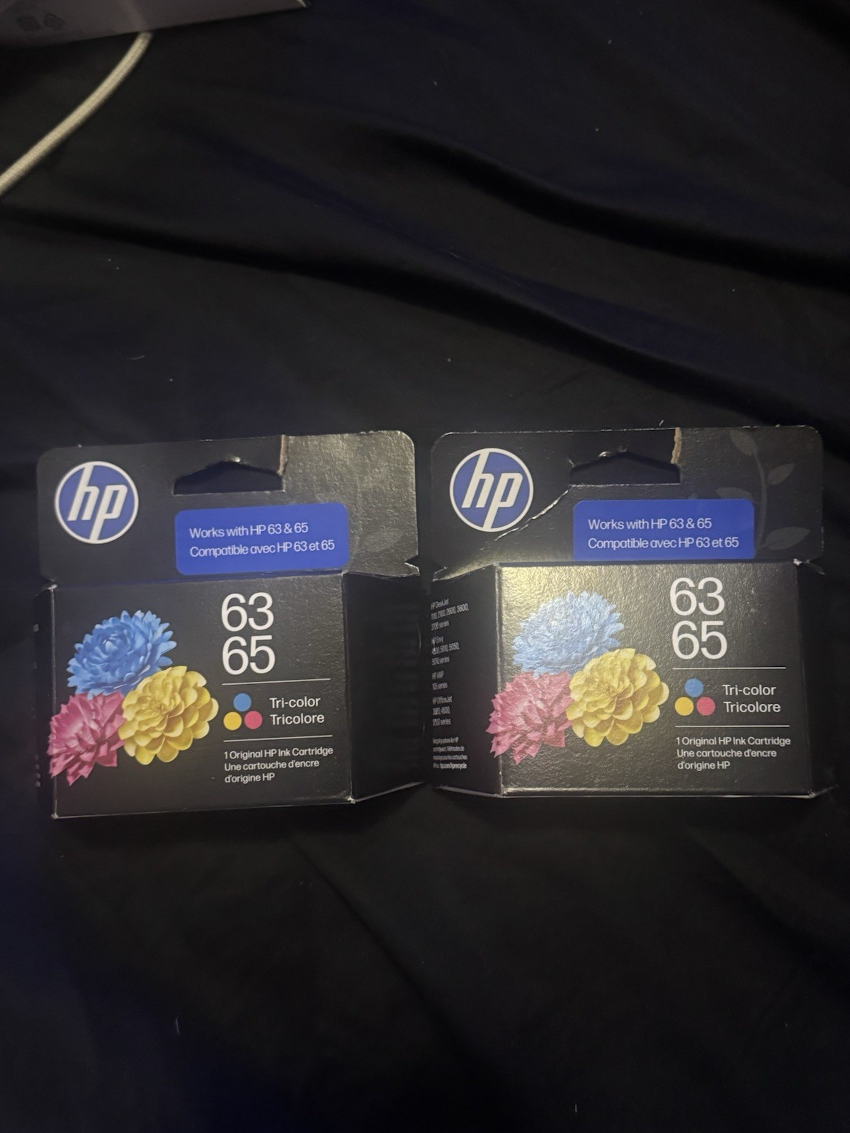 HP 63 65 Tri-Color Original OEM Ink Cartridges 2-Pack Genuine Sealed