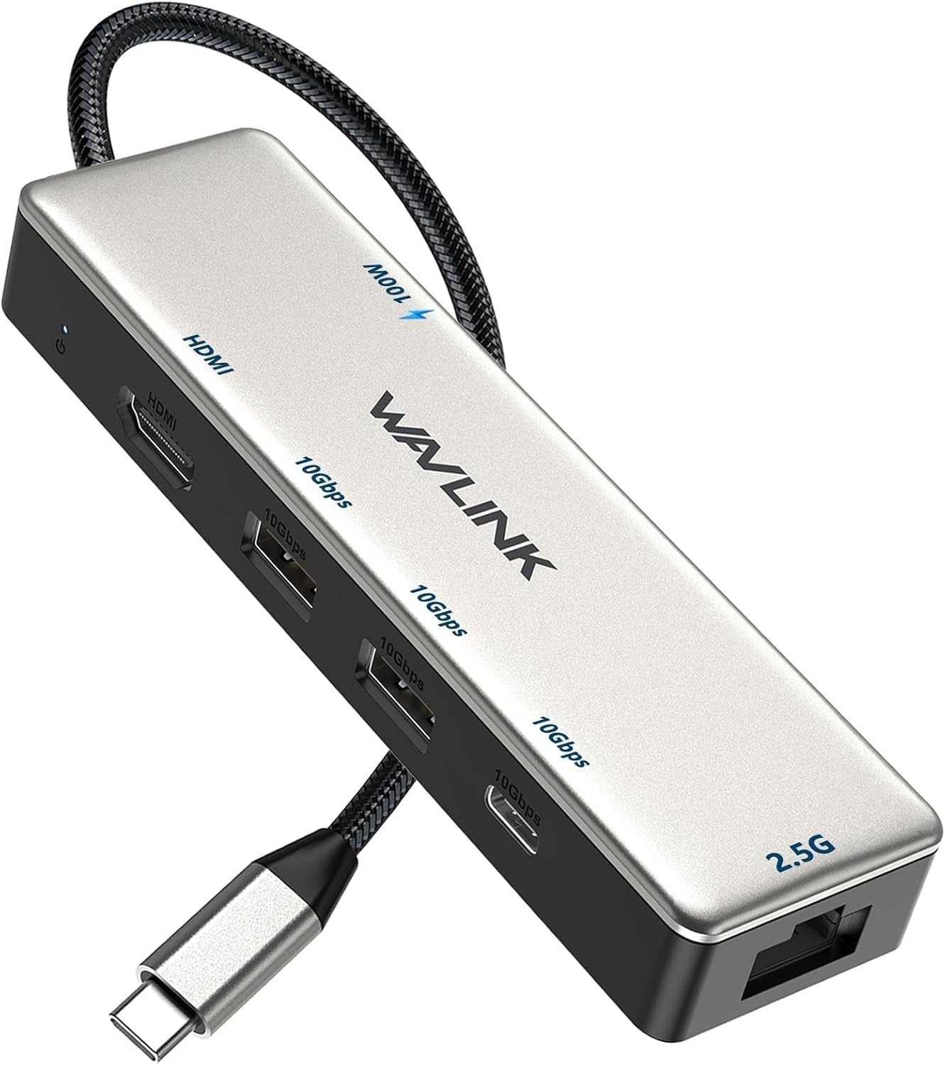 USB C Hub 2.5G Ethernet 10Gbps USB C Splitter Adapter 2.5Gb RJ45 Port