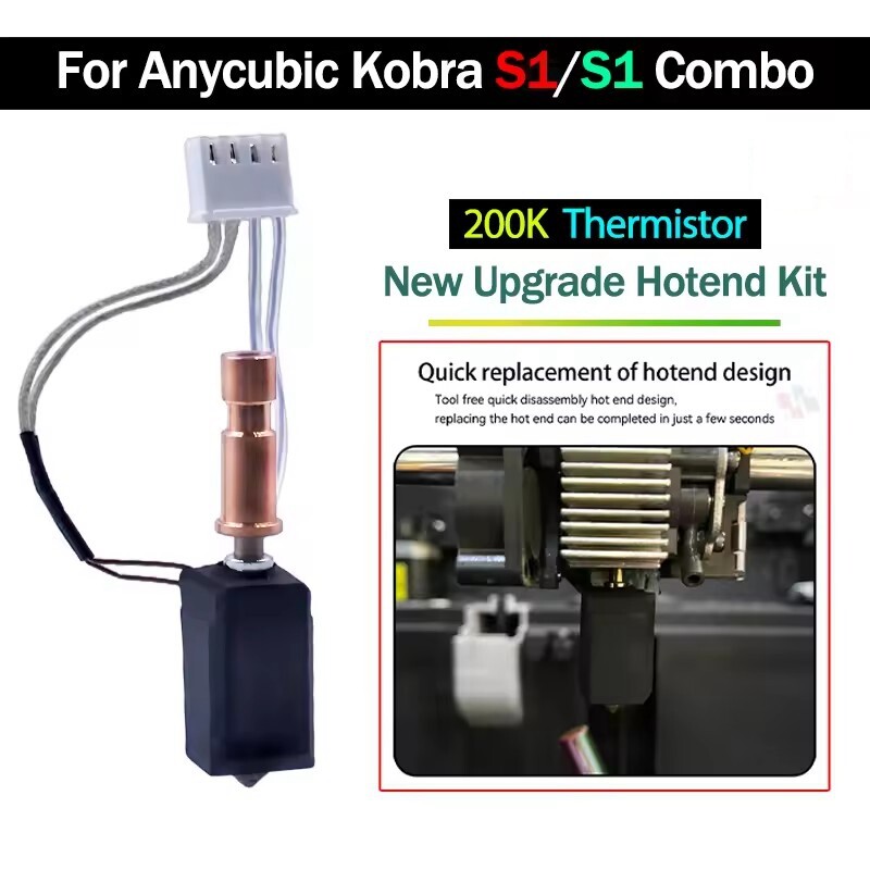 Upgraded Hotend Kit For Anycubic Kobra S1/S1 Combo ( Kobra S1C) 3D Printer 200K