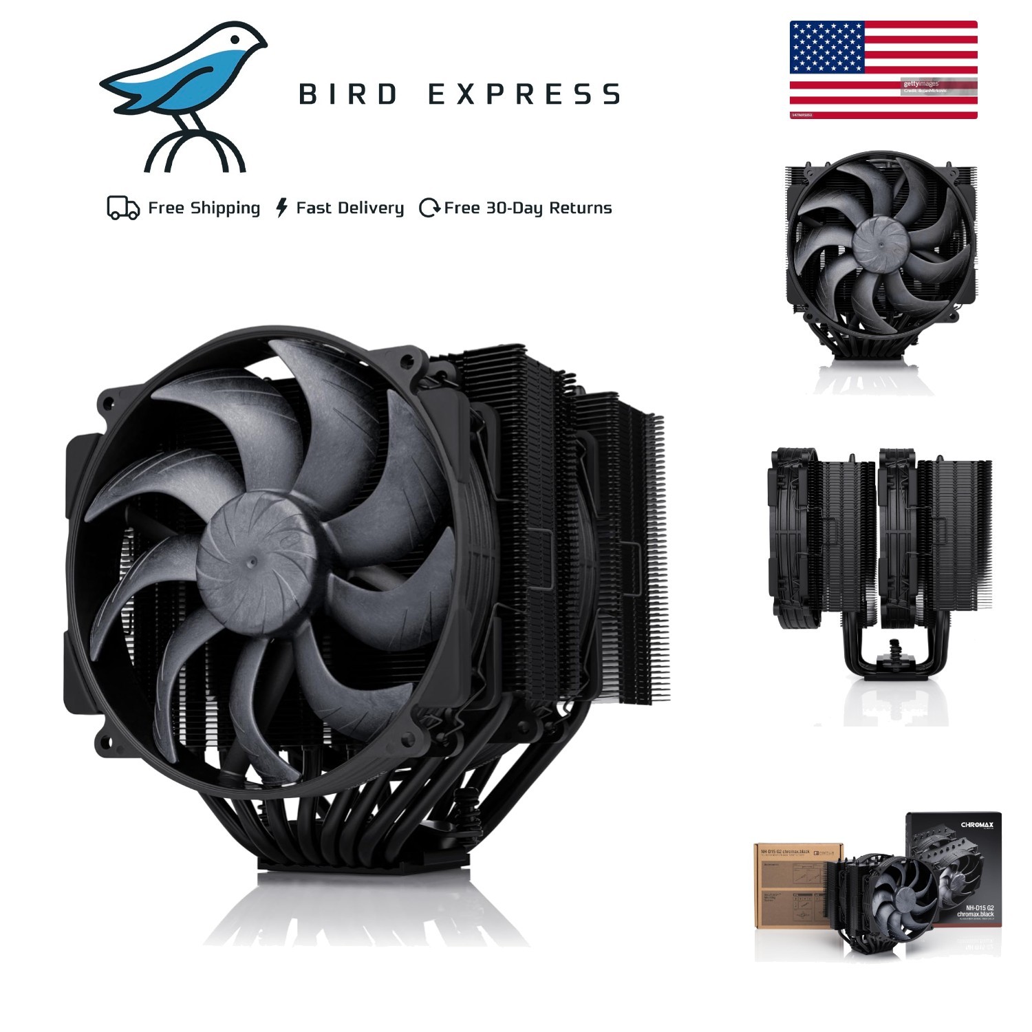High Performance Dual Tower CPU Cooler for AMD & Intel Black Chromax NH-D15 G2
