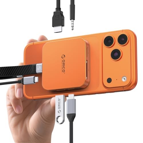 ORICO Magnetic M.2 SSD Docking Station 8-in-1 USB-C Hub MagSafe Orange R87242431