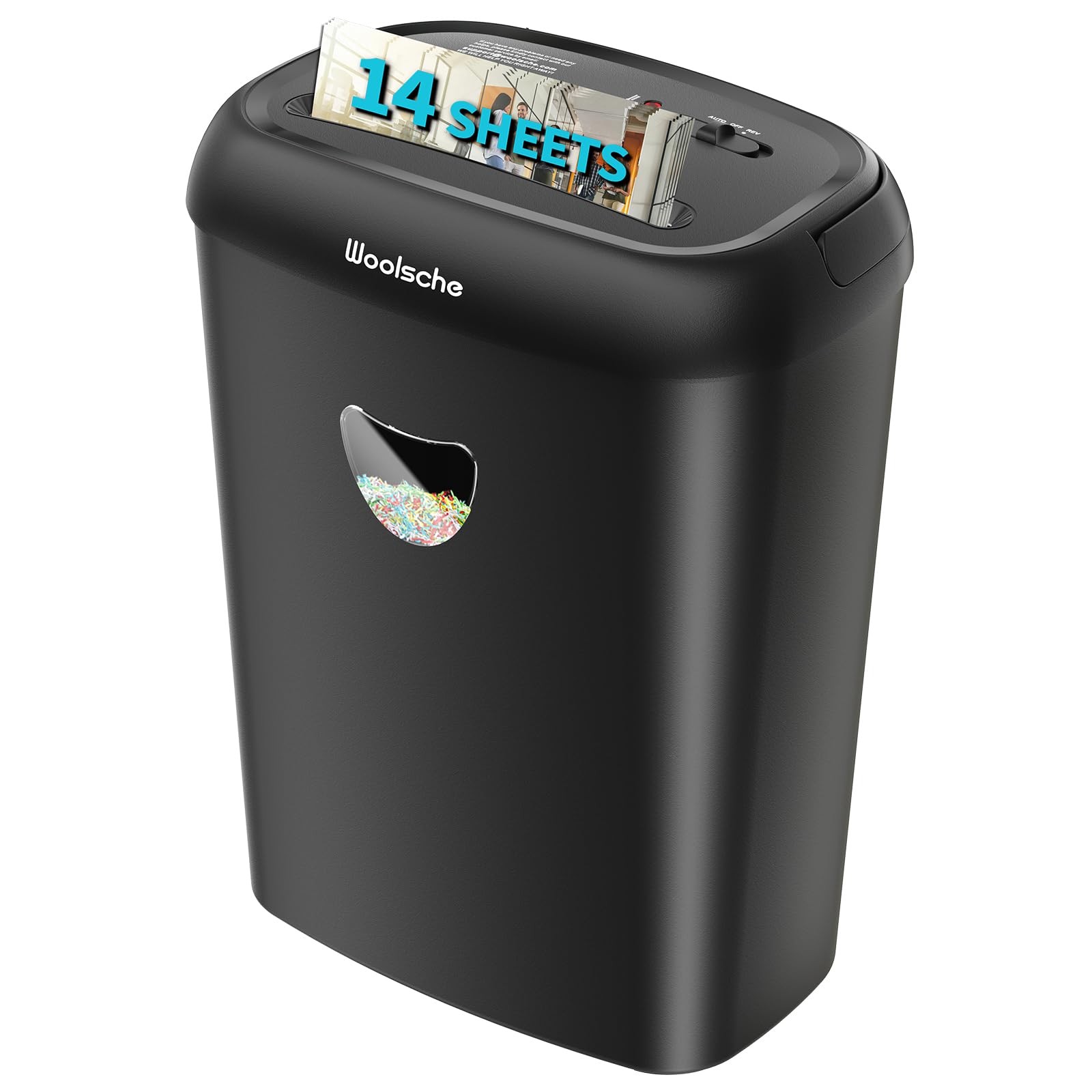 Paper Shredder 14 Sheet Cross Cut 6.6 Gallon P 4 High Security Home Office