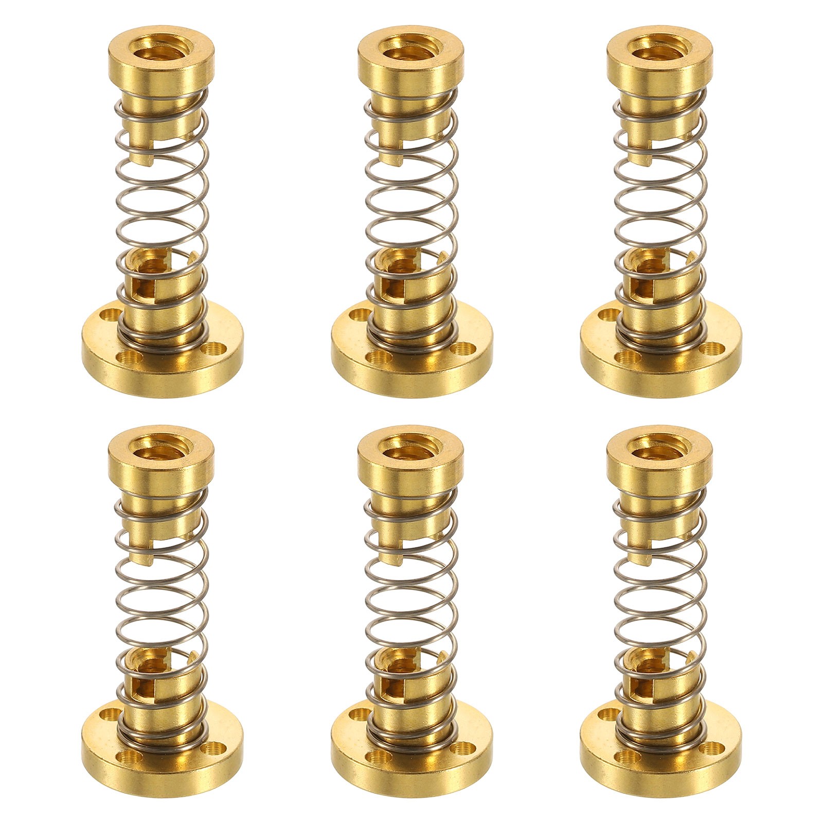 6Pcs Anti Backlash Spring Loaded Nut(2mm Pitch, 2 Start, 4mm L-ead, 3.5mm Holes)