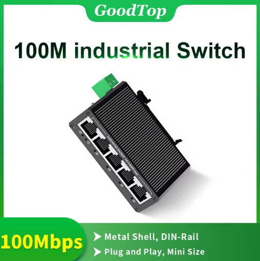 GoodTop 5-Port 100Mbps Industrial Ethernet Switch DIN Rail