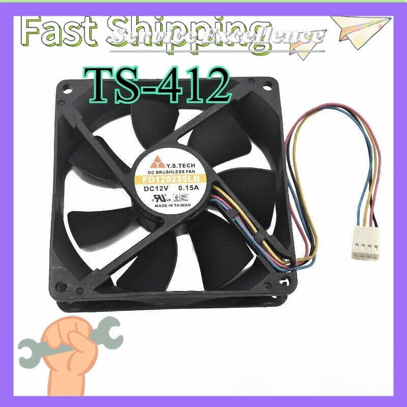 1PCS YS TECH Cooling Fan Heatsink 4Pin For QNAP NAS File Serve TS-412 Fast Deli#