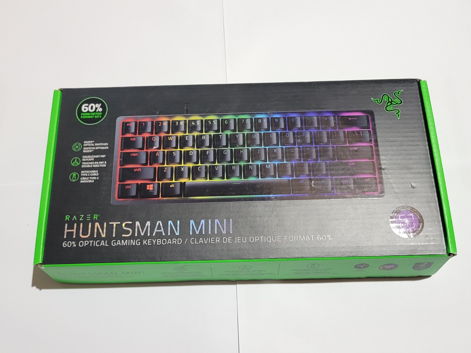 Razer Huntsman Mini 60% Optical Gaming Keyboard RGB Lighting- Black- Used